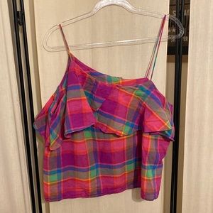 Target asymmetrical and flowy top with spaghetti straps; good used condition.